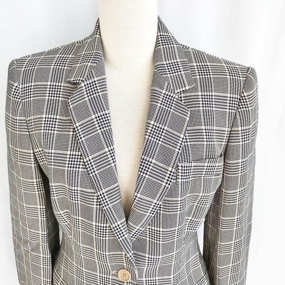 Vintage Emporio Armani plaid lined blazer size S - Picture 2 of 10